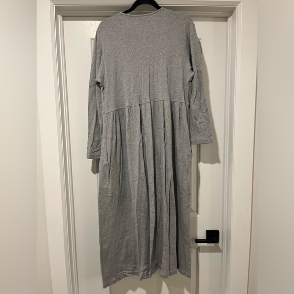BREAST IS BEST grey maternity and nursing midi dress with front pockets , size M - Picture 4 of 5